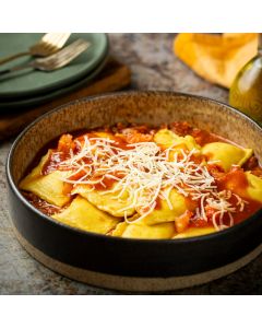Ravioli com Molho de Linguiça