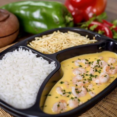 PP 22 - Bob&oacute; de Camar&atilde;o com Arroz Branco e Batata Palha - 400g