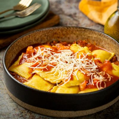 Ravioli com Molho de Lingui&ccedil;a